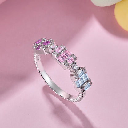 [Max Jewelry ]Unique Colorful Emerald Cut Party Ring