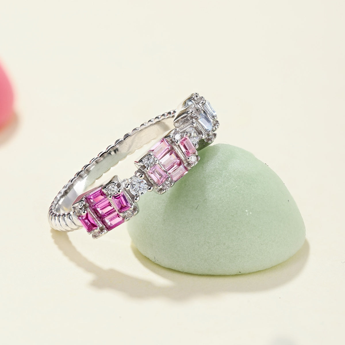 [Max Jewelry ]Unique Colorful Emerald Cut Party Ring
