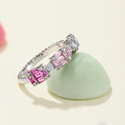 [Max Jewelry ]Unique Colorful Emerald Cut Party Ring
