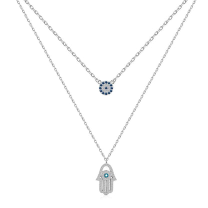 [Max Jewelry ]Demon Eye Hamsa Palm Necklace