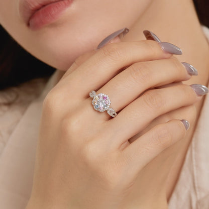 [Max Jewelry ]Delicate Colorful Round Cut Flower Shape Wedding Ring