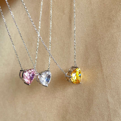 [Max Jewelry ]6.0 carat Radiant Heart Shape Necklace