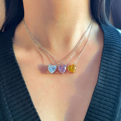 [Max Jewelry ]6.0 carat Radiant Heart Shape Necklace