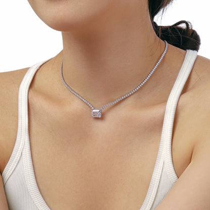 [Max Jewelry ]4.0 Carat Elegant Radiant Cut Necklace