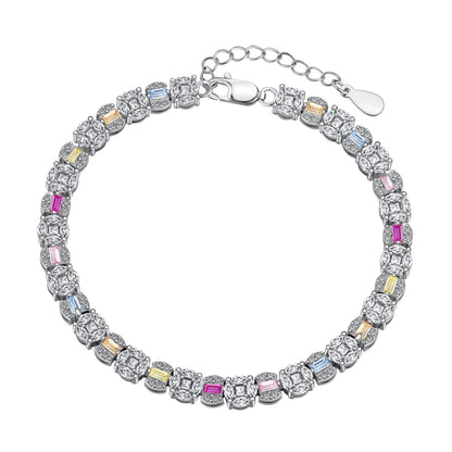[Max Jewelry ]Dazzling Radiant Multi Cut Daily Bracelet