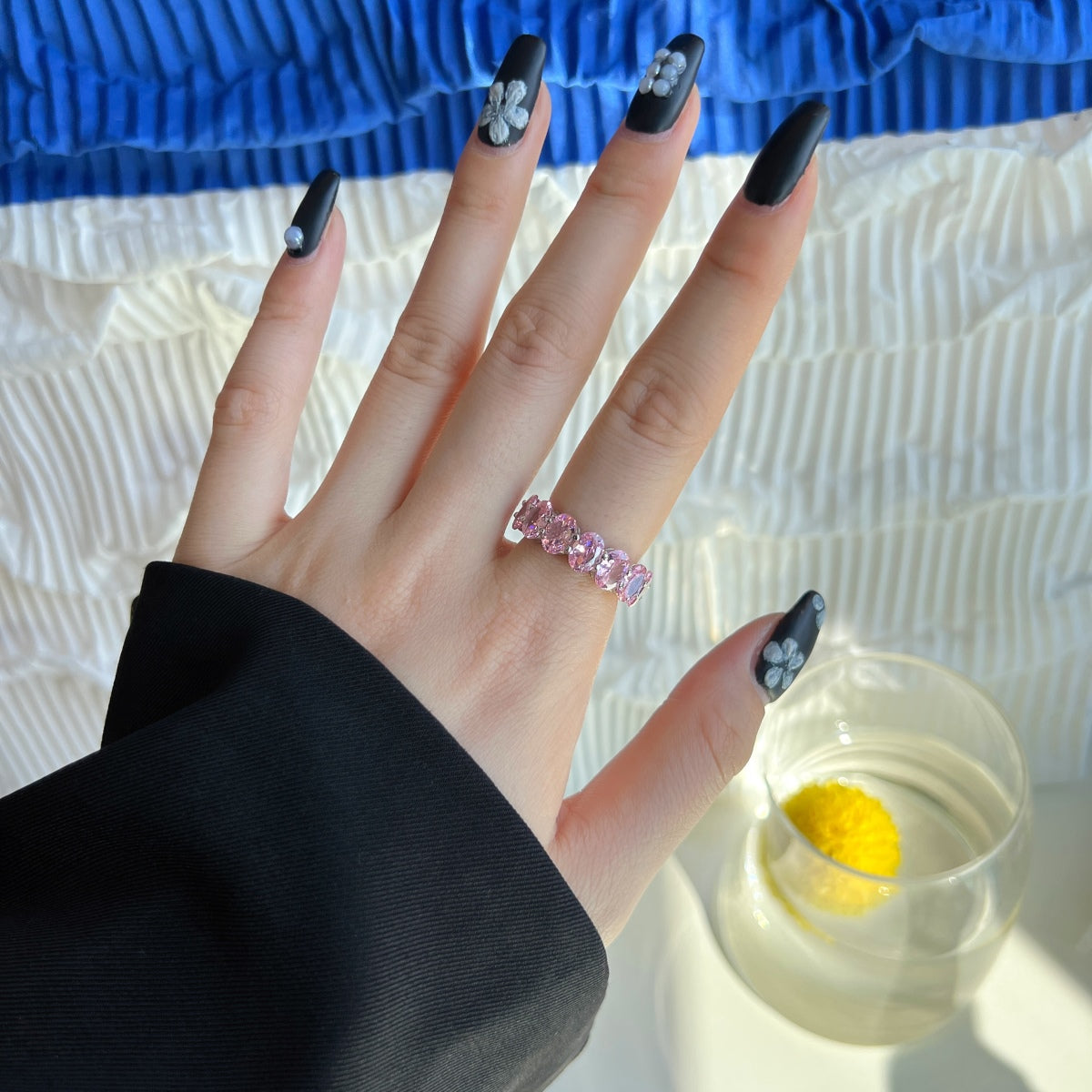 [Max Jewelry ]Dainty Elongated Cushion Cut Tennis Ring