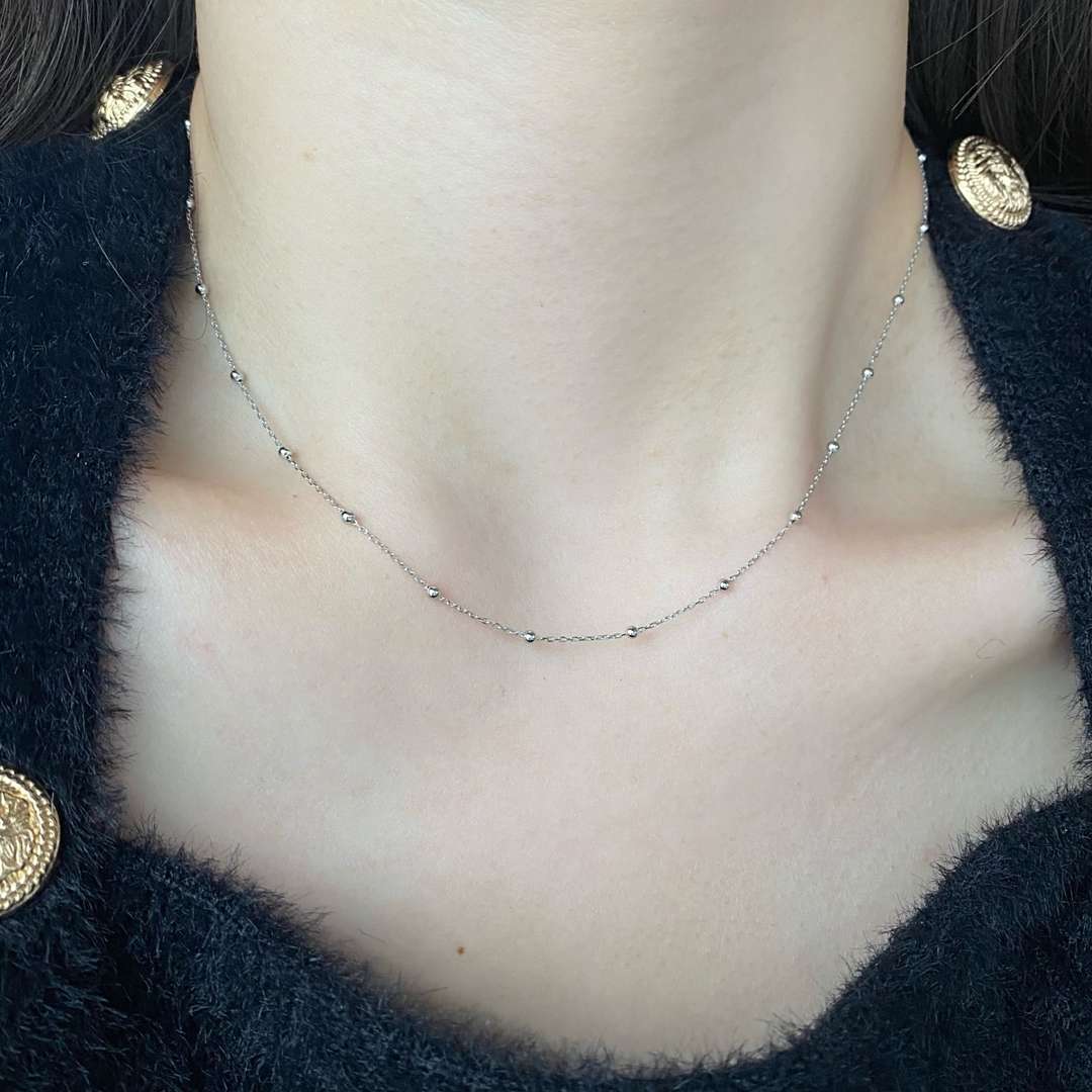 [Max Jewelry ]Small Bead Clavicle Chain Simple Necklace