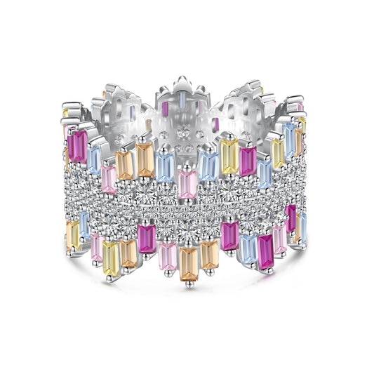 [Max Jewelry ]Luxurious Colorful Radiant Cut Daily Ring