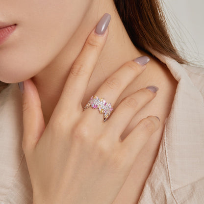 [Max Jewelry ]Luxurious Colorful Radiant Cut Daily Ring