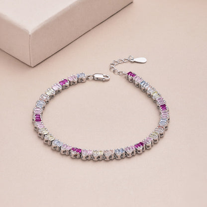 [Max Jewelry ]Delicate Colorful Emerald Cut Party Bracelet