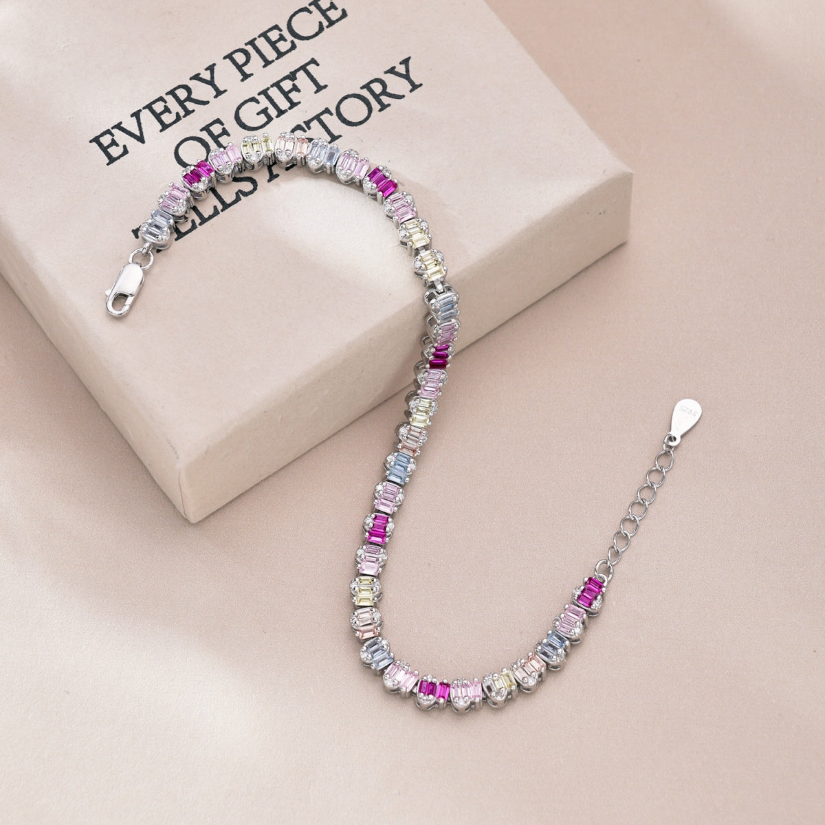 [Max Jewelry ]Delicate Colorful Emerald Cut Party Bracelet