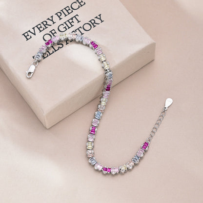 [Max Jewelry ]Delicate Colorful Emerald Cut Party Bracelet