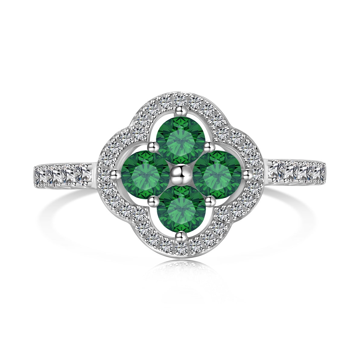[Max Jewelry ]Four Leaf Clover Flower Design Ring