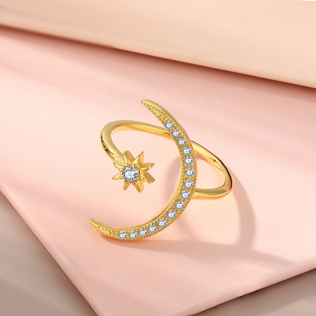 [Max Jewelry ]Eternity Moon & Star Ring
