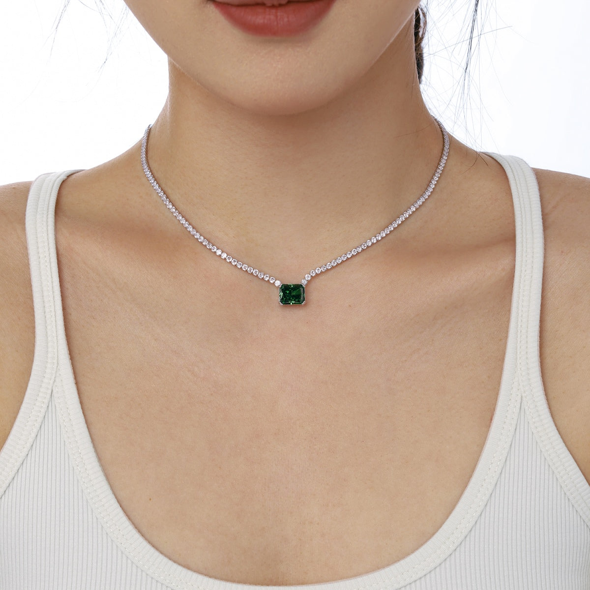 [Max Jewelry ]4.0 Carat Elegant Radiant Cut Necklace