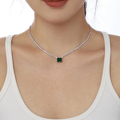 [Max Jewelry ]4.0 Carat Elegant Radiant Cut Necklace
