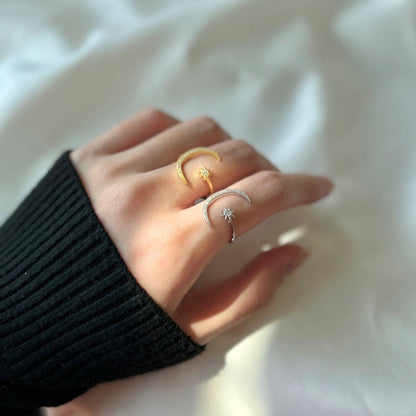 [Max Jewelry ]Eternity Moon & Star Ring