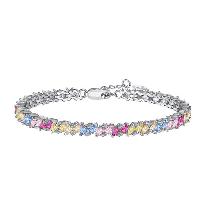 [Max Jewelry ]Ornate Sparkling Multi Cut Party Bracelet
