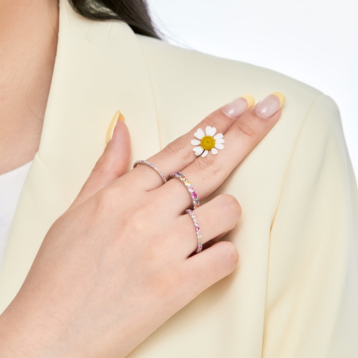 [Max Jewelry ]Dazzling Lustrous Round Cut Tennis Ring