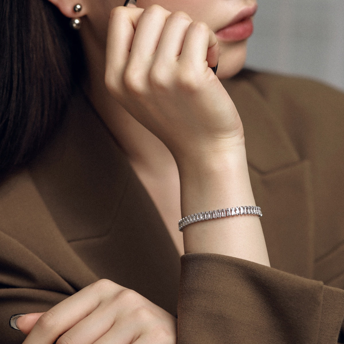 [Max Jewelry ]Exquisite Emerald Cut Daily Bracelet