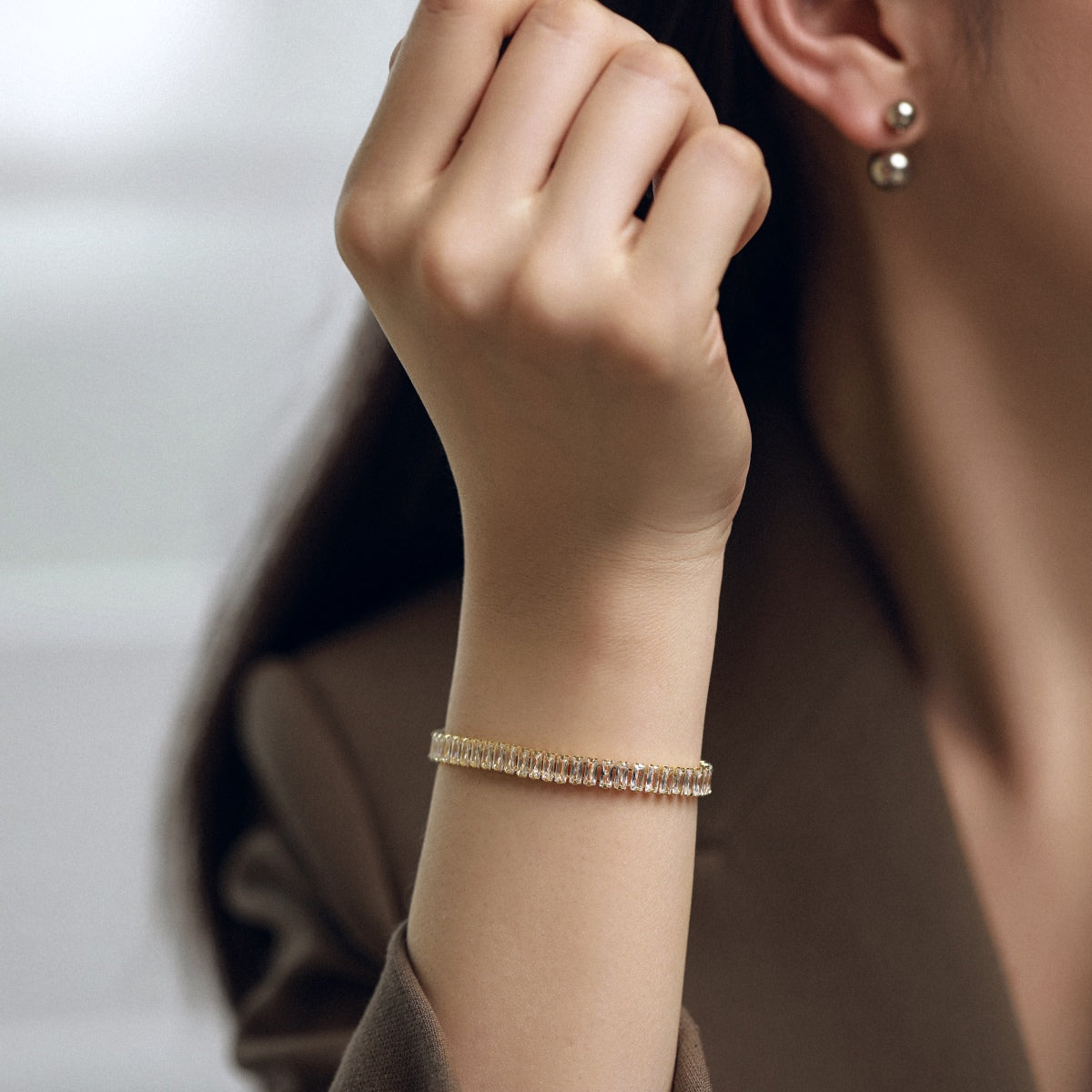 [Max Jewelry ]Exquisite Emerald Cut Daily Bracelet
