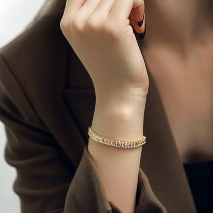 [Max Jewelry ]Exquisite Emerald Cut Daily Bracelet
