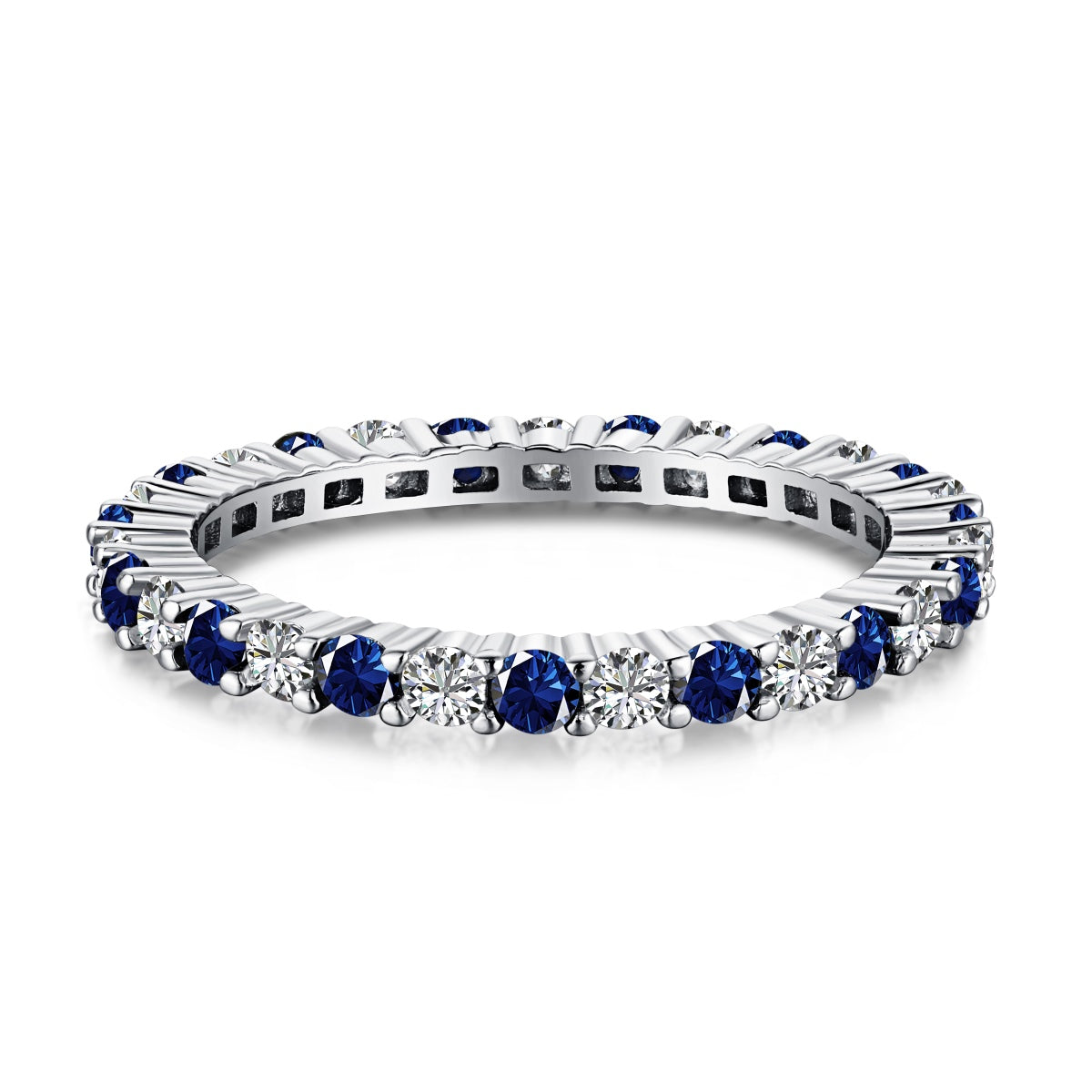 [Max Jewelry ]Exquisite Colorful Round Cut Tennis Ring