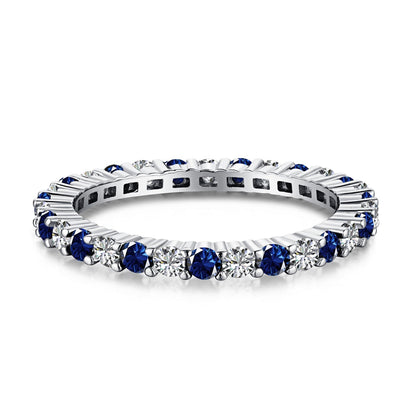 [Max Jewelry ]Exquisite Colorful Round Cut Tennis Ring
