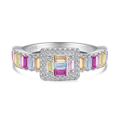 [Max Jewelry ]Exquisite Colorful Radiant Cut Party Ring