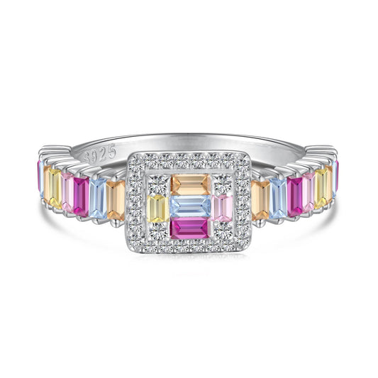 [Max Jewelry ]Exquisite Colorful Radiant Cut Party Ring