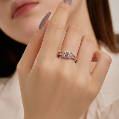 [Max Jewelry ]Exquisite Colorful Radiant Cut Party Ring