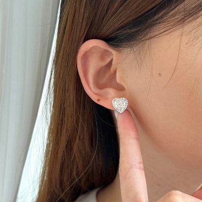 [Max Jewelry ]Sparkling Heart Shape Lover Earrings