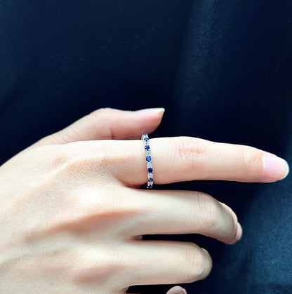 [Max Jewelry ]Exquisite Colorful Round Cut Tennis Ring