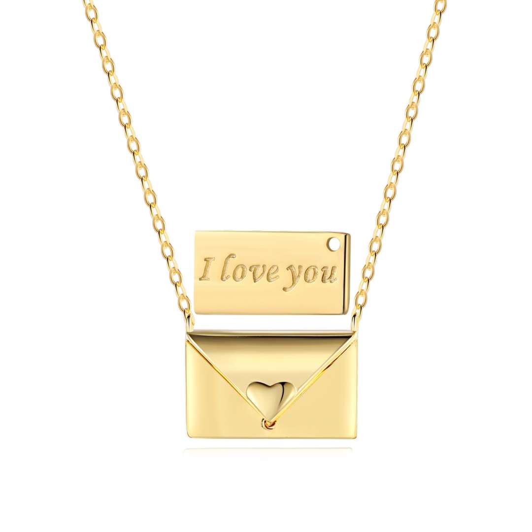 [Max Jewelry ]Envelope Heart Shape Mother's Day Necklace