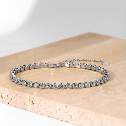 [Max Jewelry ]Ornate  Sparkling Round Cut Daily Bracelet