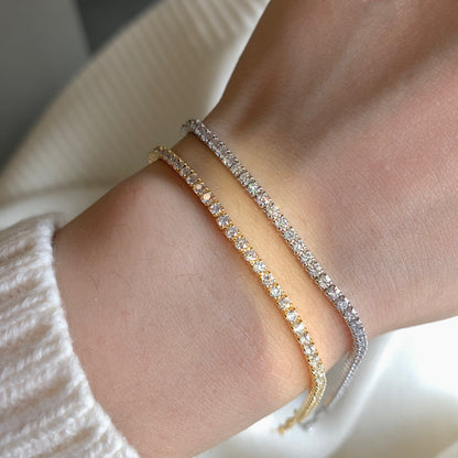 [Max Jewelry ]Radiant Shinning Princess Cut Tennis Bracelet
