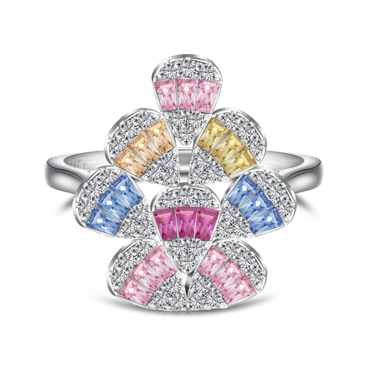 [Max Jewelry ]Sparkling Colorful Water Drop Shape Daily Ring