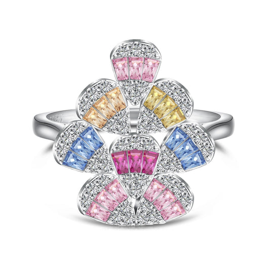 [Max Jewelry ]Sparkling Colorful Water Drop Shape Daily Ring