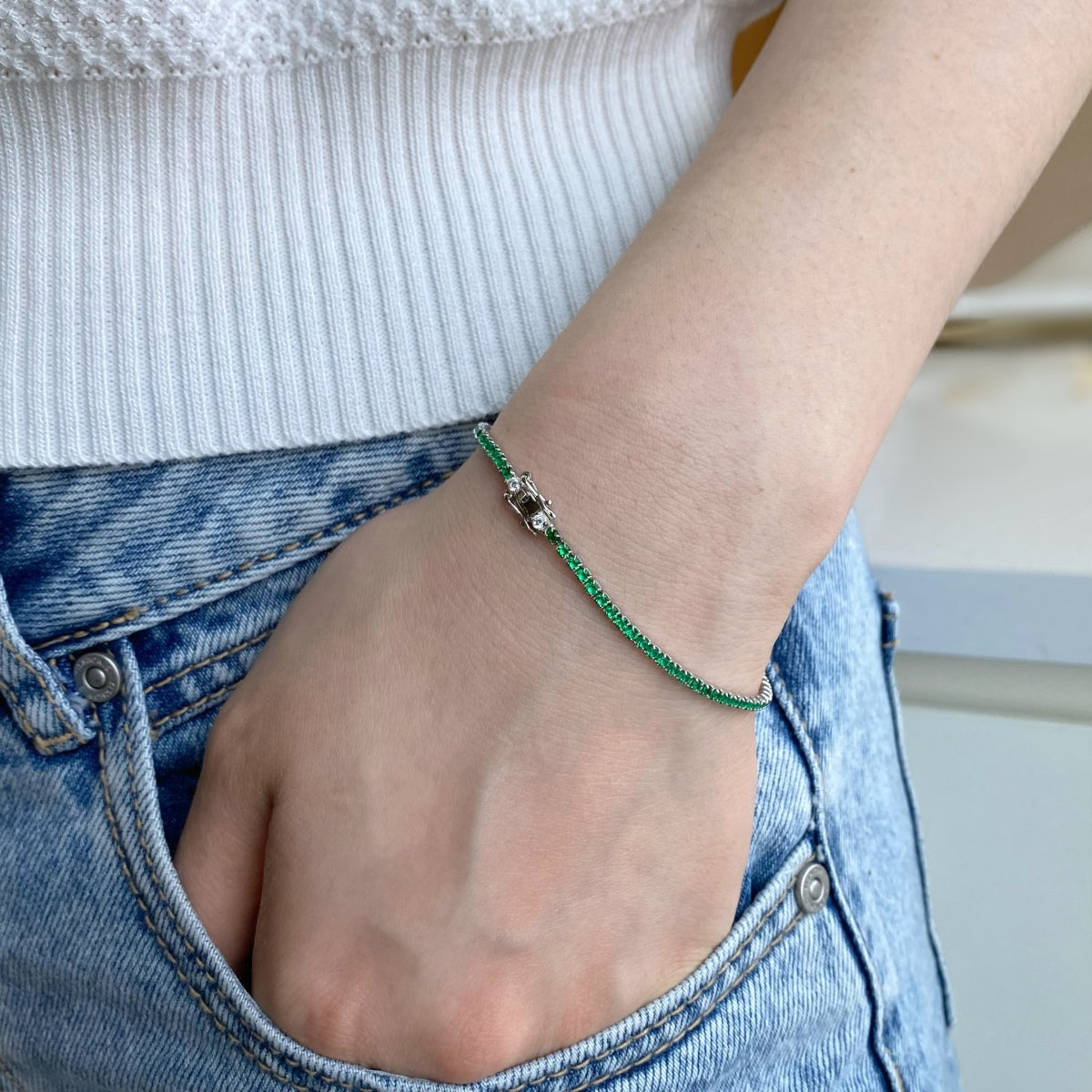 [Max Jewelry ]Dazzling Colorful Round Cut Daily Bracelet