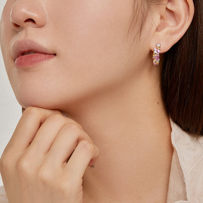 [Max Jewelry ]Dazzling Colorful Emerald Cut Daily Earrings