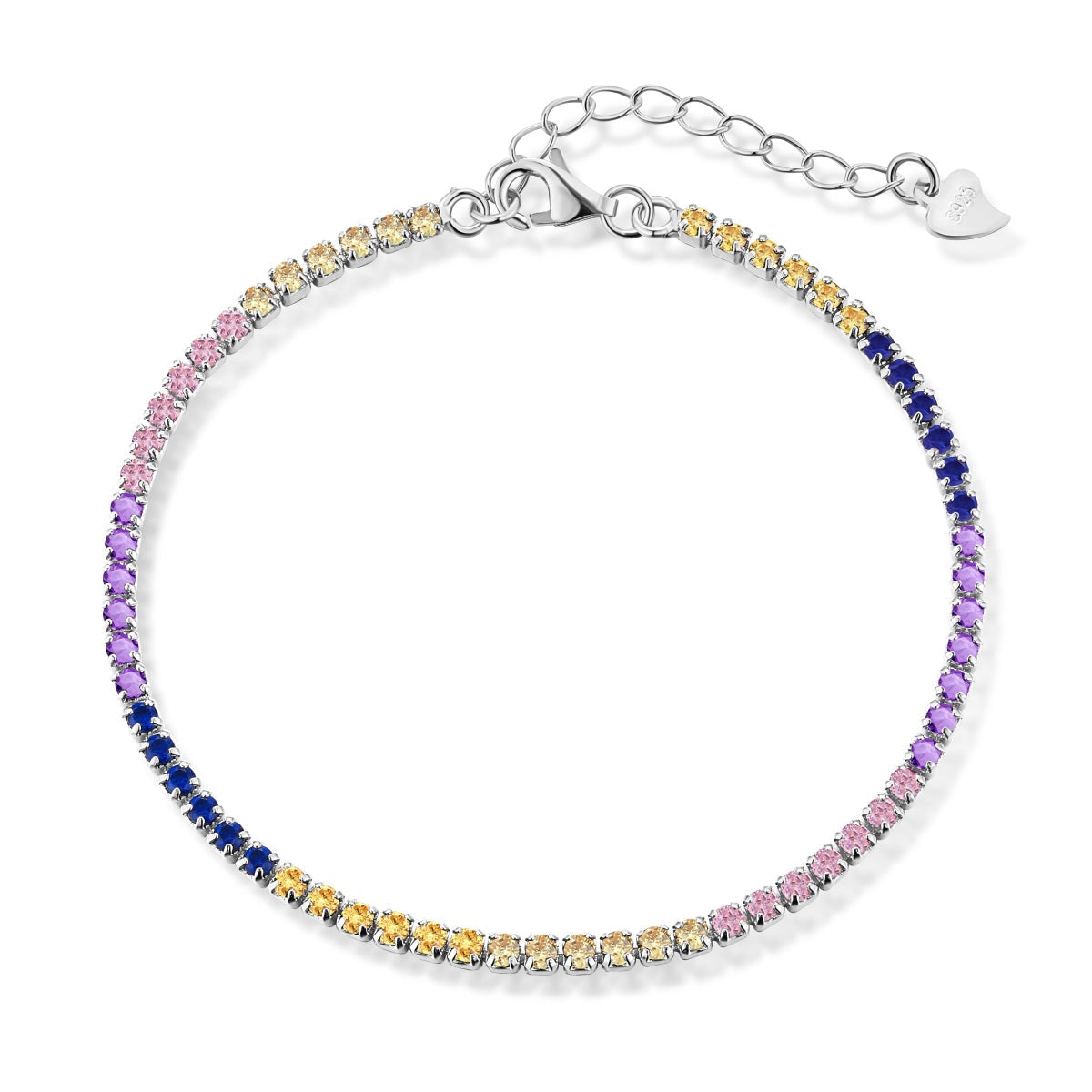 [Max Jewelry ]Radiant Shinning Princess Cut Tennis Bracelet