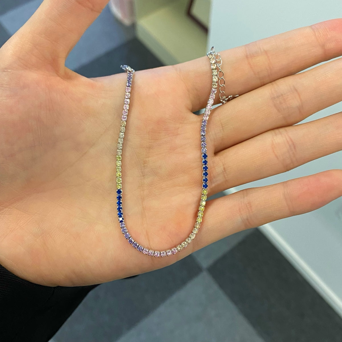 [Max Jewelry ]Radiant Shinning Princess Cut Tennis Bracelet