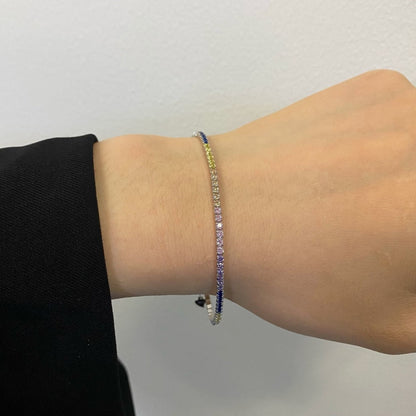 [Max Jewelry ]Radiant Shinning Princess Cut Tennis Bracelet