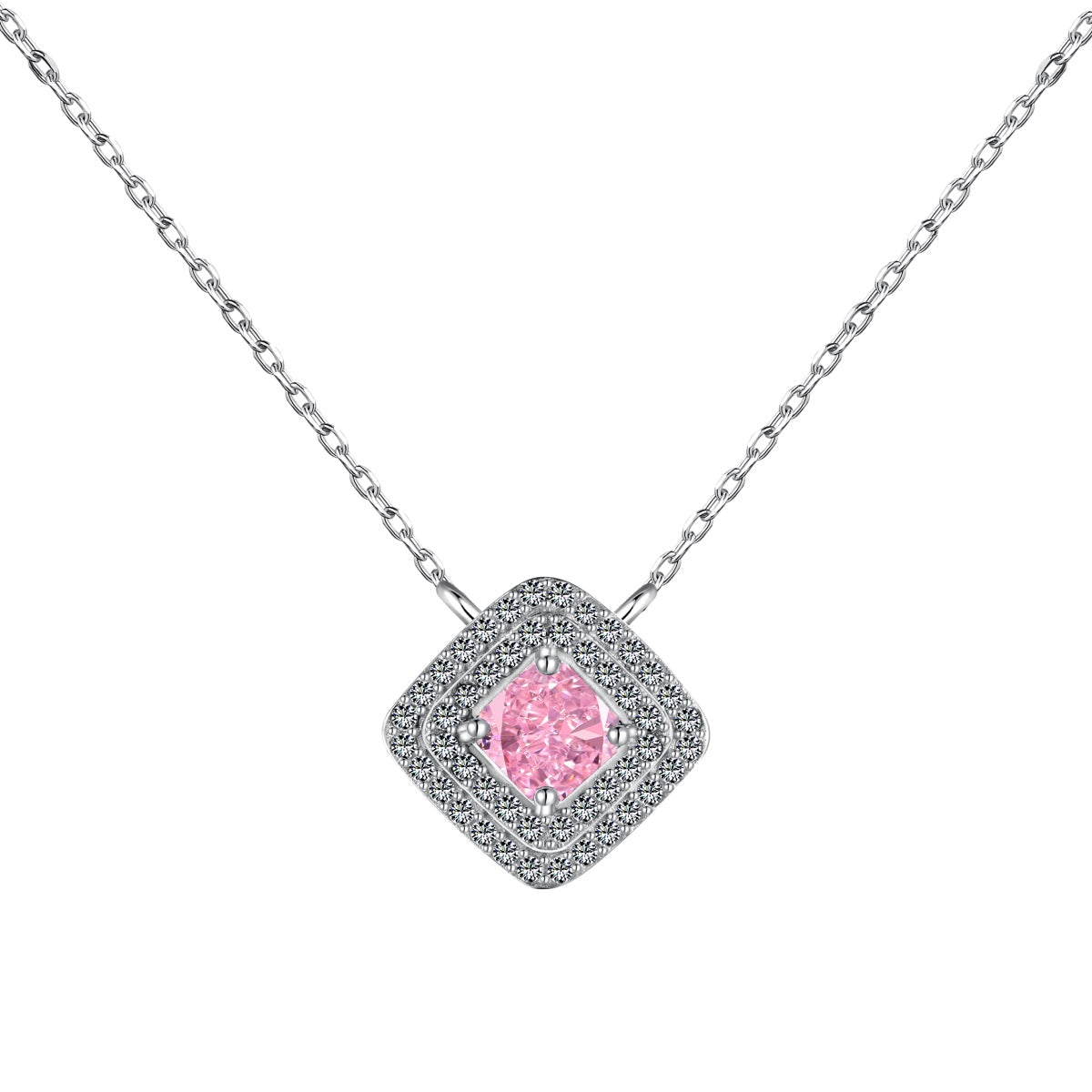 [Max Jewelry ]Sparkling Asscher Cut Necklace