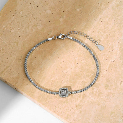 [Max Jewelry ]Luxurious Dazzling Square Shape Banquet Bracelet