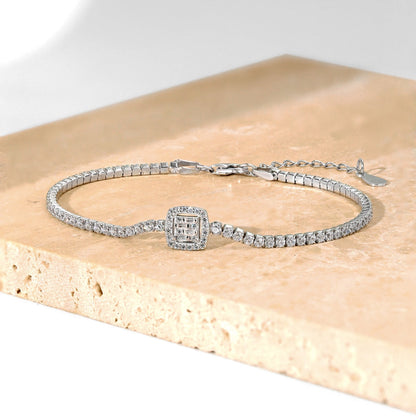 [Max Jewelry ]Luxurious Dazzling Square Shape Banquet Bracelet
