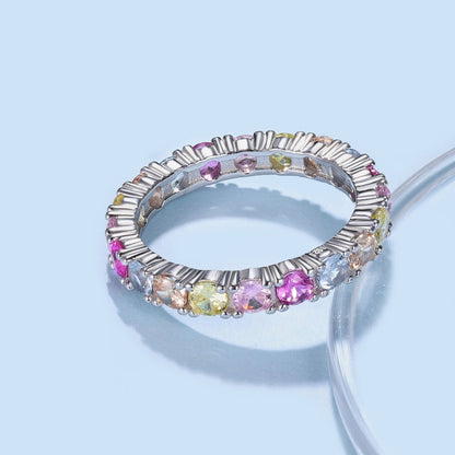 [Max Jewelry ]Dazzling Lustrous Round Cut Tennis Ring