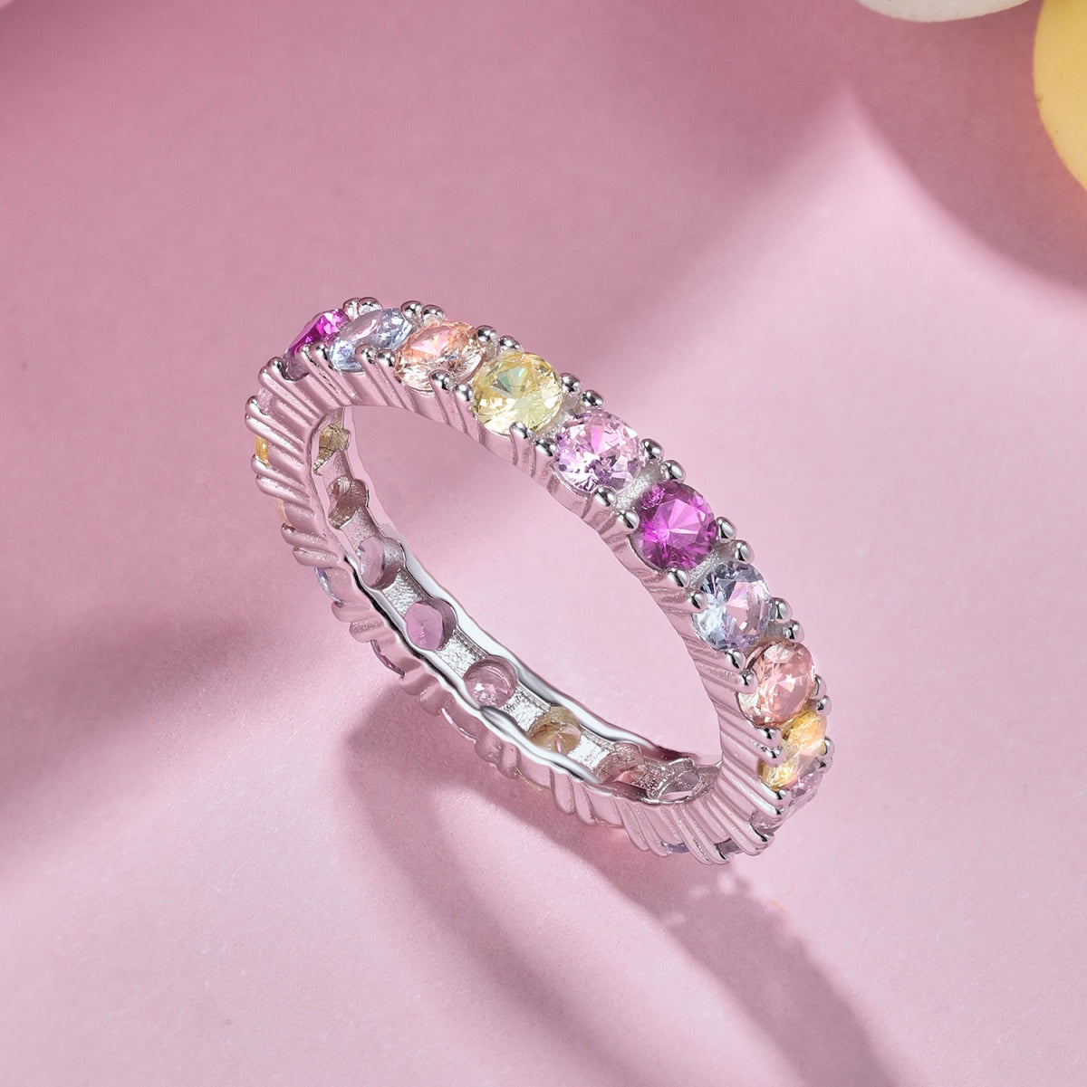 [Max Jewelry ]Dazzling Lustrous Round Cut Tennis Ring