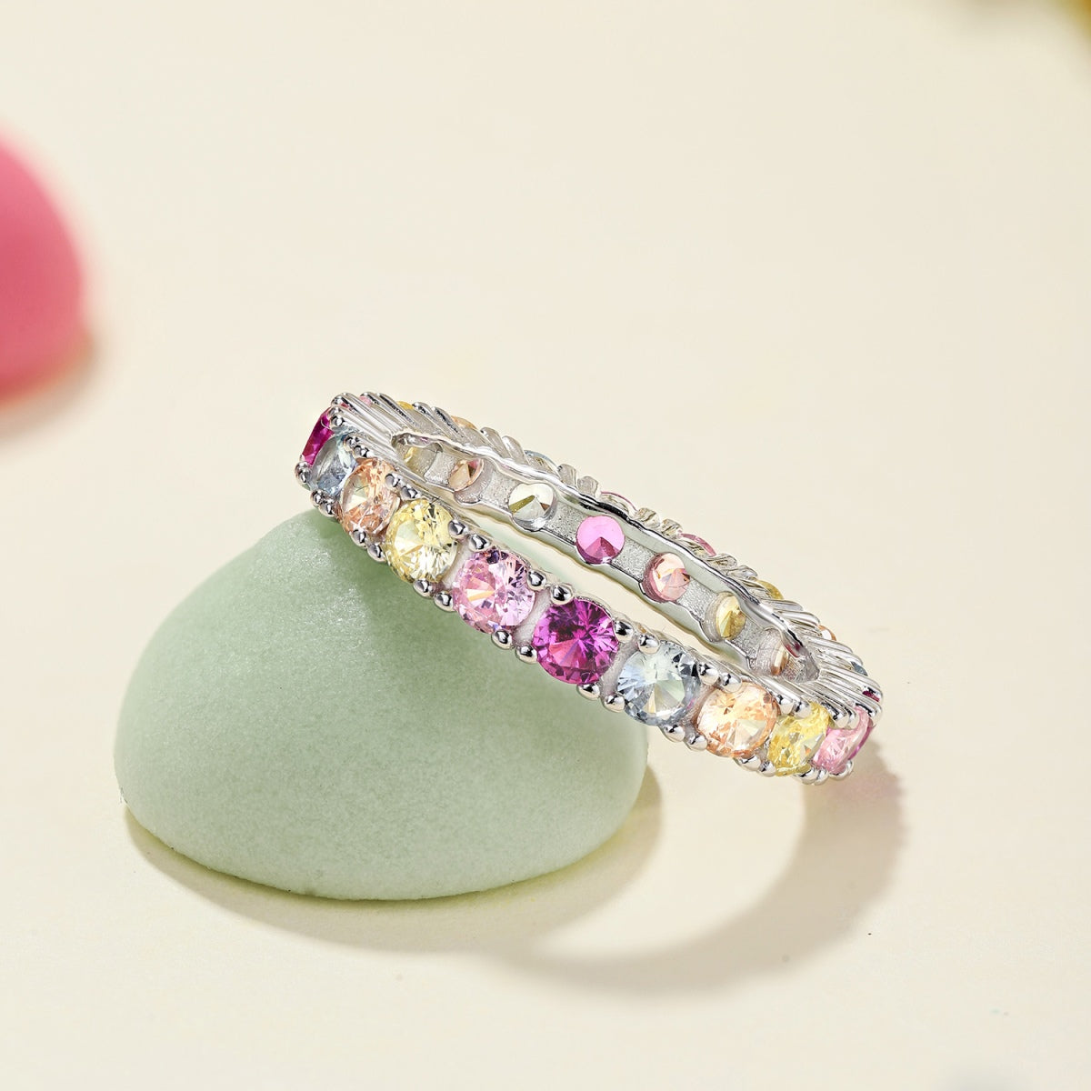 [Max Jewelry ]Dazzling Lustrous Round Cut Tennis Ring
