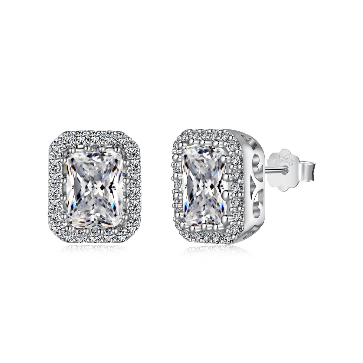 [Max Jewelry ]1.0 Carat Luxurious Dainty Emerald Cut Daily Earrings